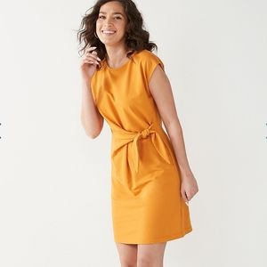 Nine West Gold Yellow Cap Sleeve Tshirt Knot Dress
